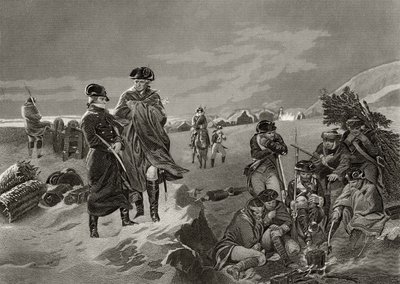 George Washington und La Fayette in Valley Forge, aus 